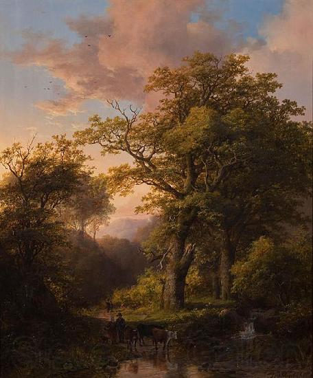 Johann Bernhard Klombeck A Forest Scene Norge oil painting art